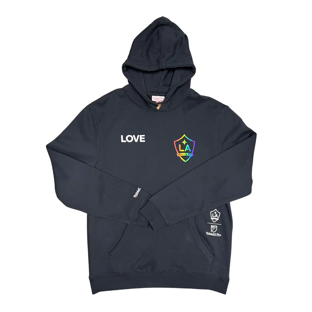 LA Galaxy 2022 Mitchell & Ness Pride Stacked Black Hoodie