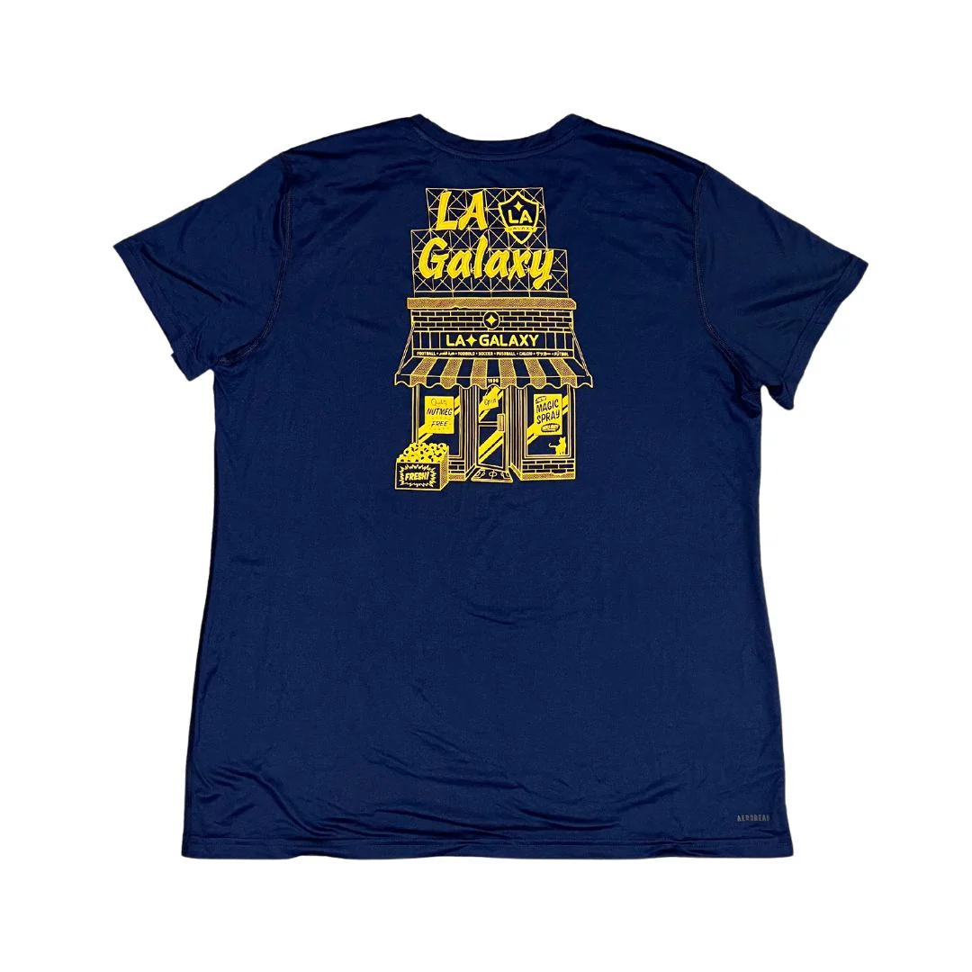 LA Galaxy Women's adidas Quality Megs Navy T-Shirt - Image 2