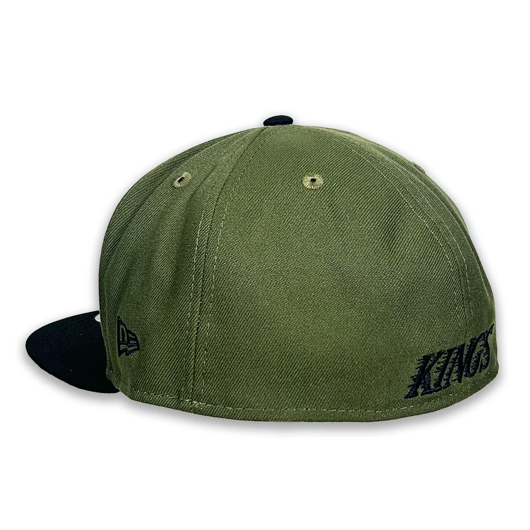 LA Kings 5950 GCP Olive Chevy Tonal Fitted Hat - Image 2