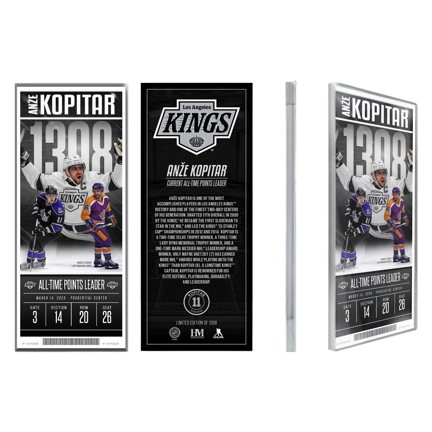 Kings Kopitar 1308 Points Leader Commemorative Ticket