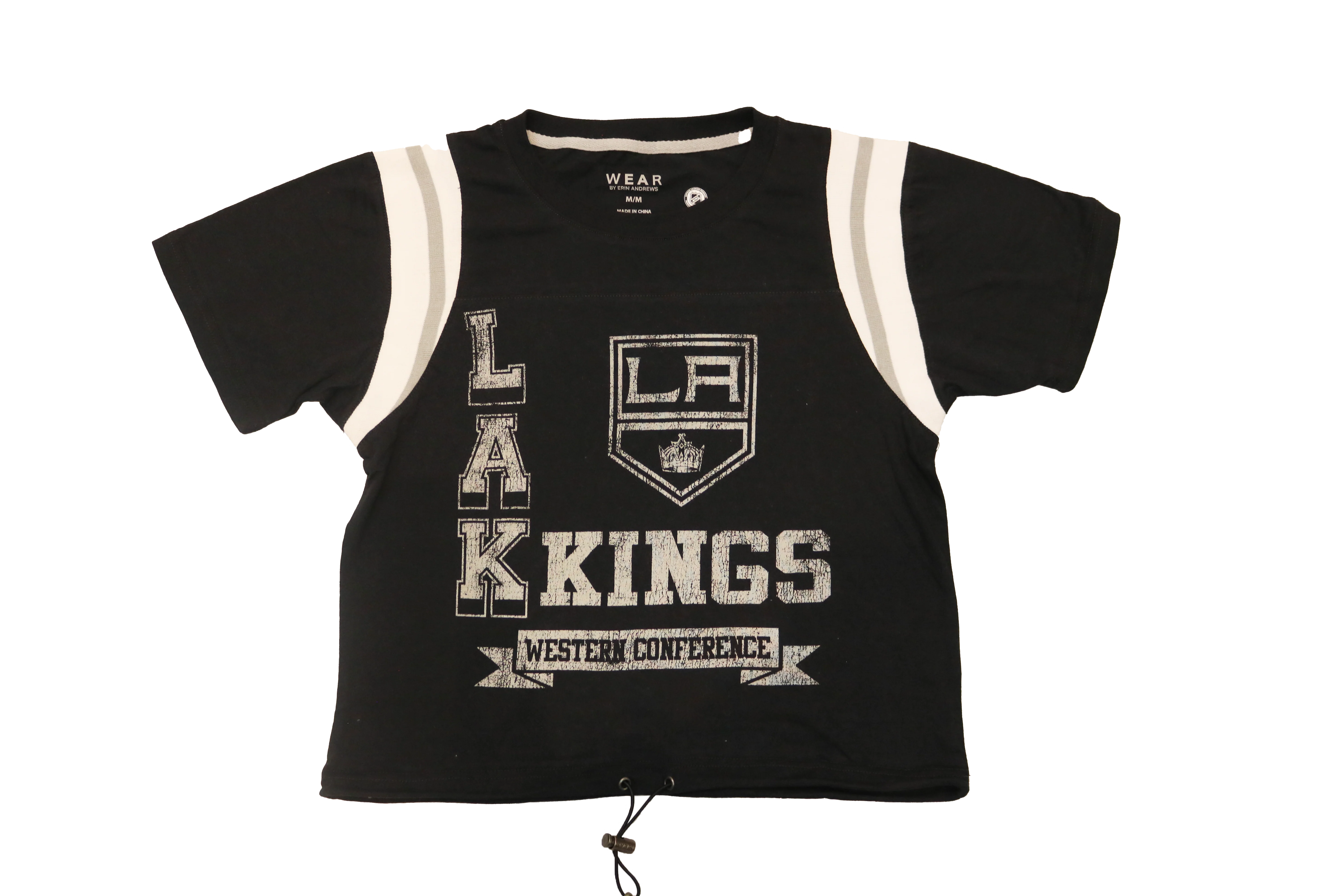 Kings wEAr by Erin Andrews Women Short Sleeve Cinched Color Block Top T-Shirt