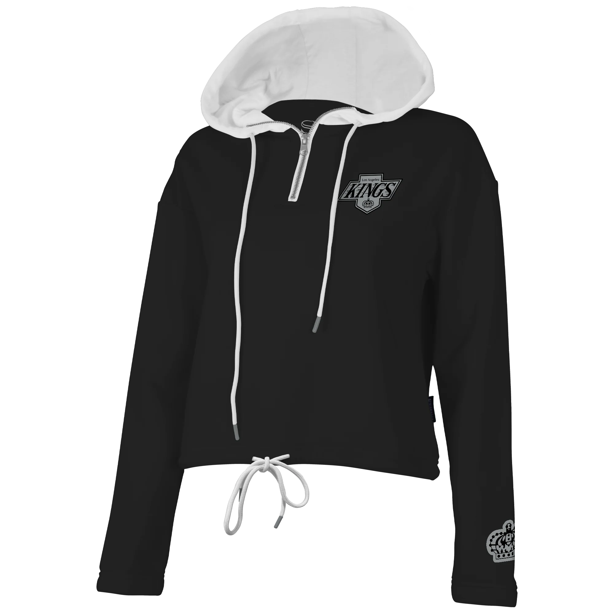Kings Women Stadium Essentials NHL Game Plan Quarter Zip Black Hoodie