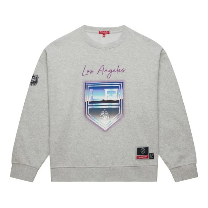LA Kings Women's Mitchell & Ness Stateside Gray Pastel Crewneck
