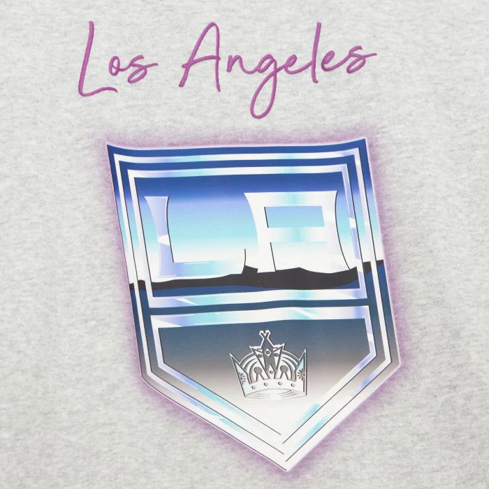 LA Kings Women's Mitchell & Ness Stateside Gray Pastel Crewneck - Image 4
