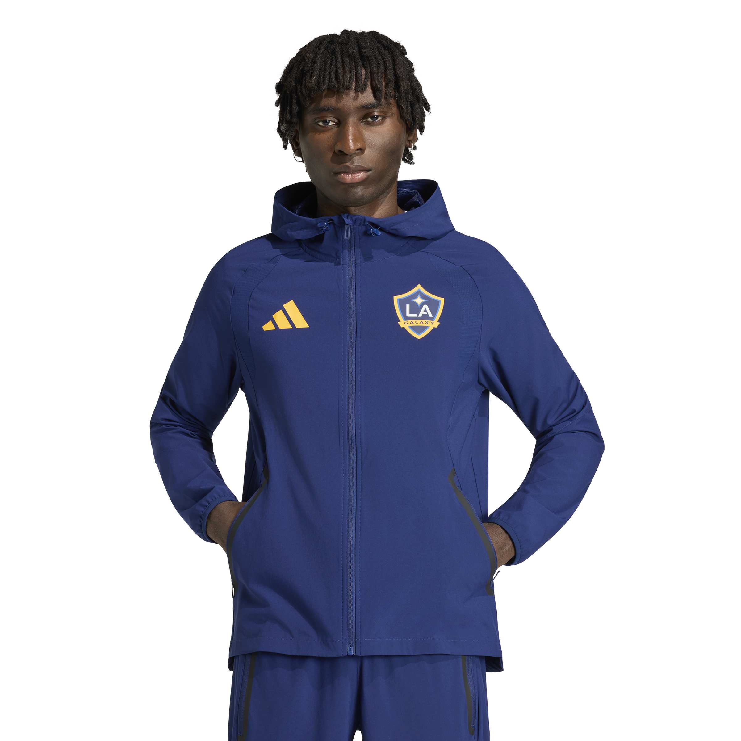 LA Galaxy 2026 adidas Tiro Travel Full Zip Windbreaker Navy Jacket - Image 2