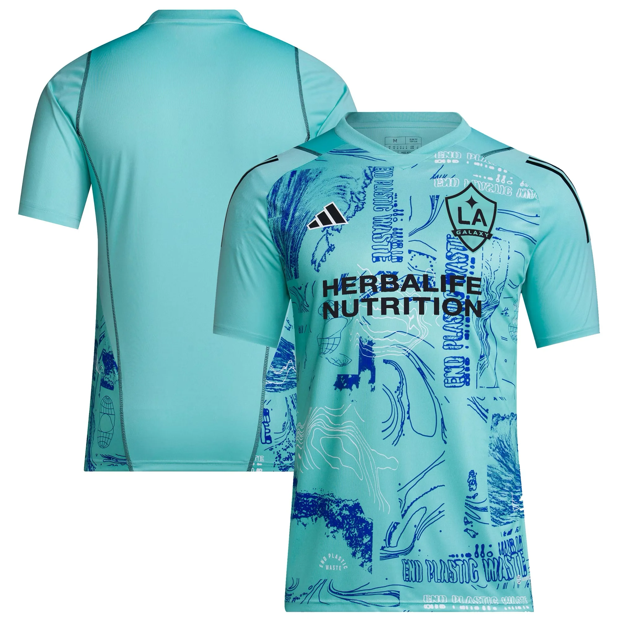 LA Galaxy 23 adidas Teal One Planet Jersey - Image 3