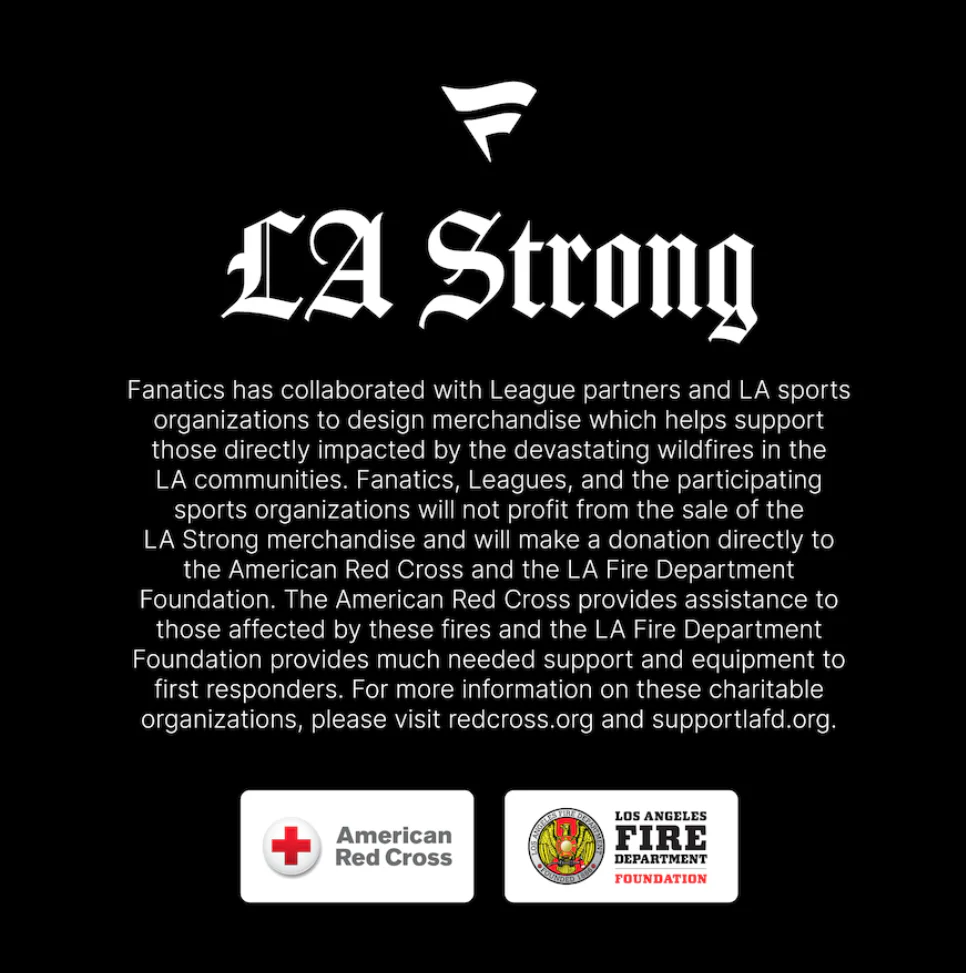 LA GALAXY 2025 FANATICS LA STRONG BLACK T-SHIRT - Image 5