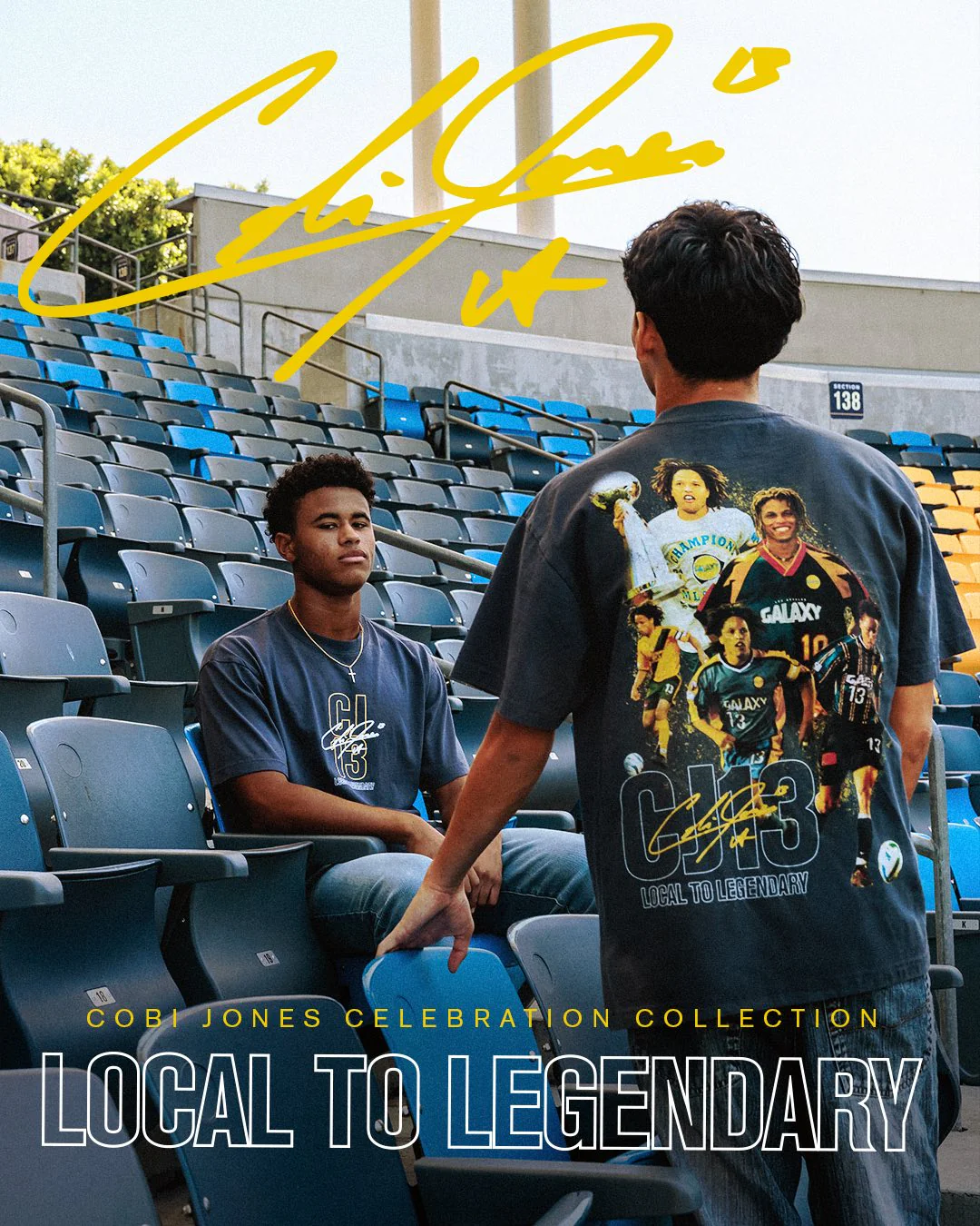 LA Galaxy Men's Cobi Carving A Legend Short Sleeve Navy Tee - Image 3