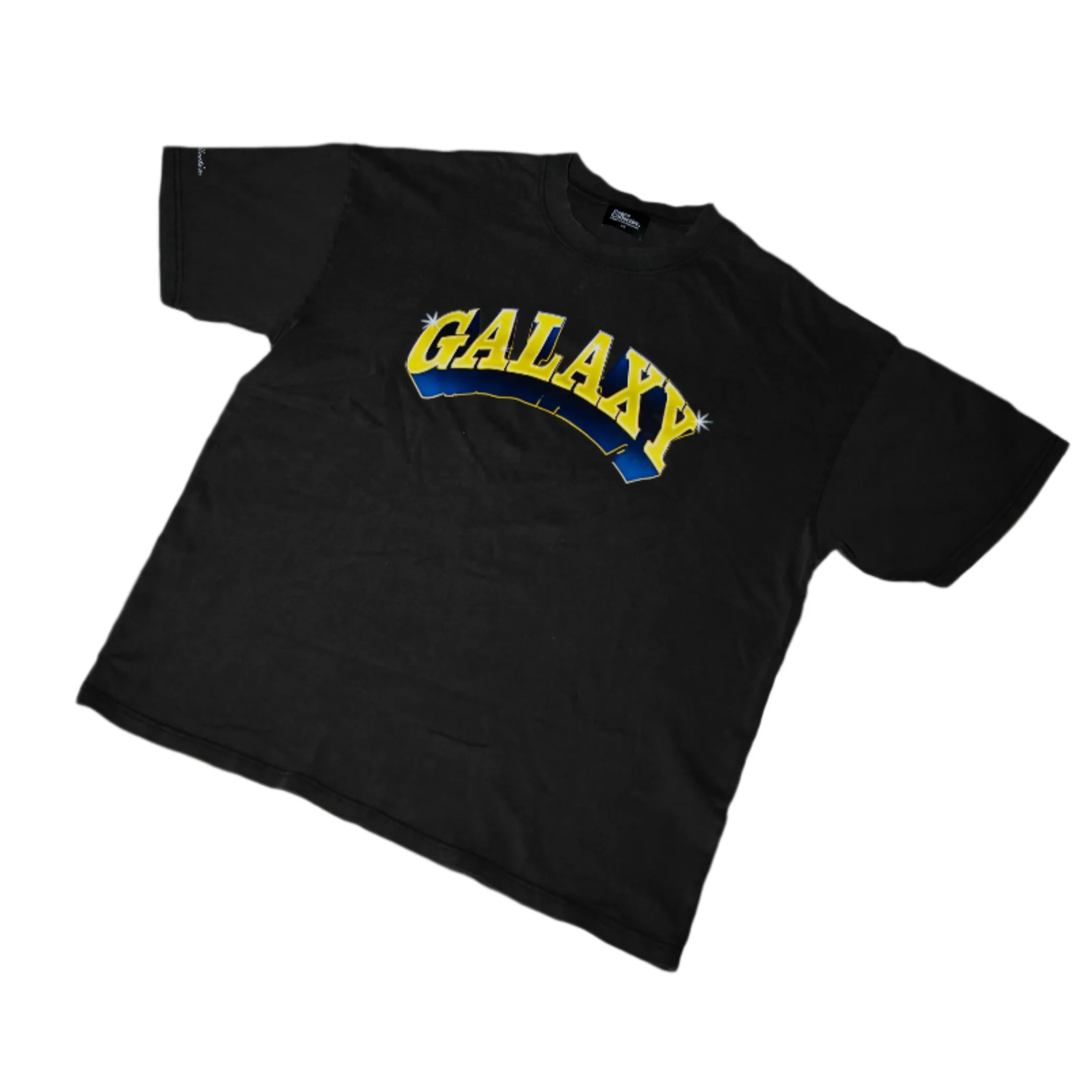 LA GALAXY Men's Peace Collective Yellow Font Heavyweight Tee - Black