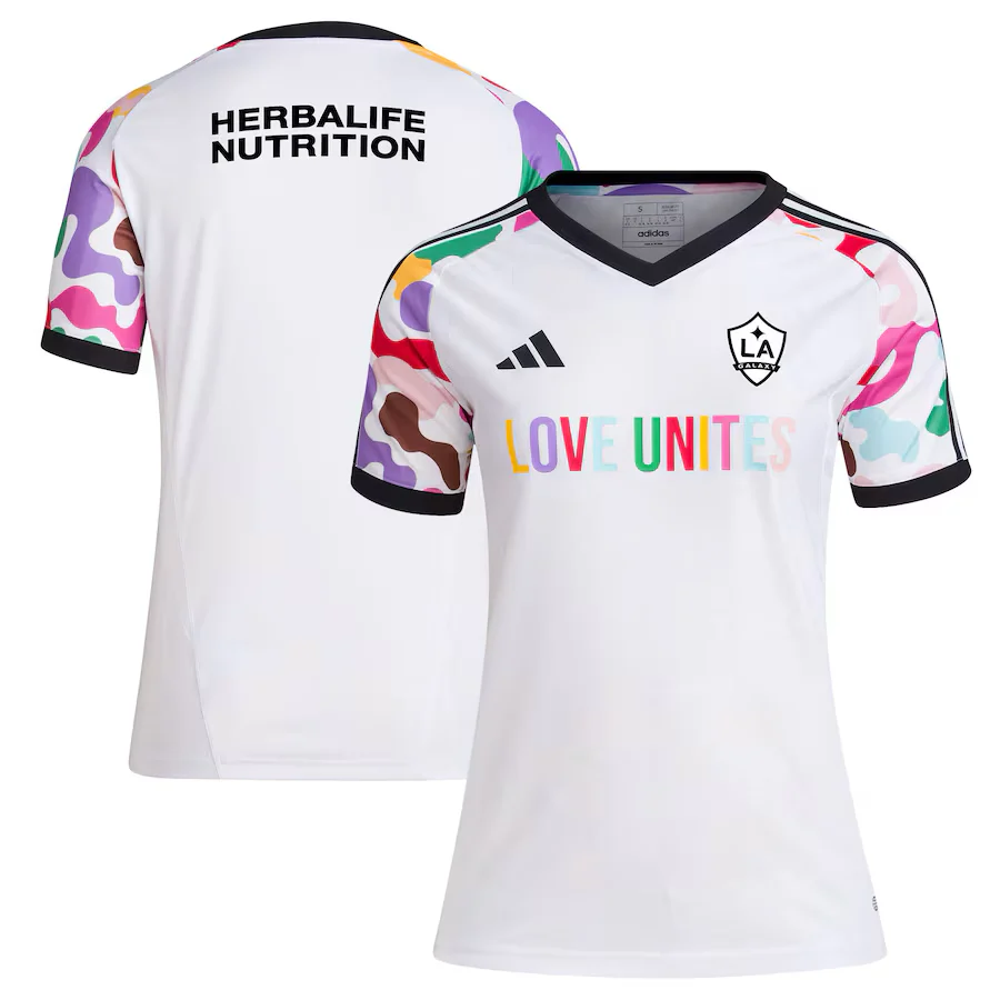 LA Galaxy 23 Women's adidas White Pride Jersey - Image 3