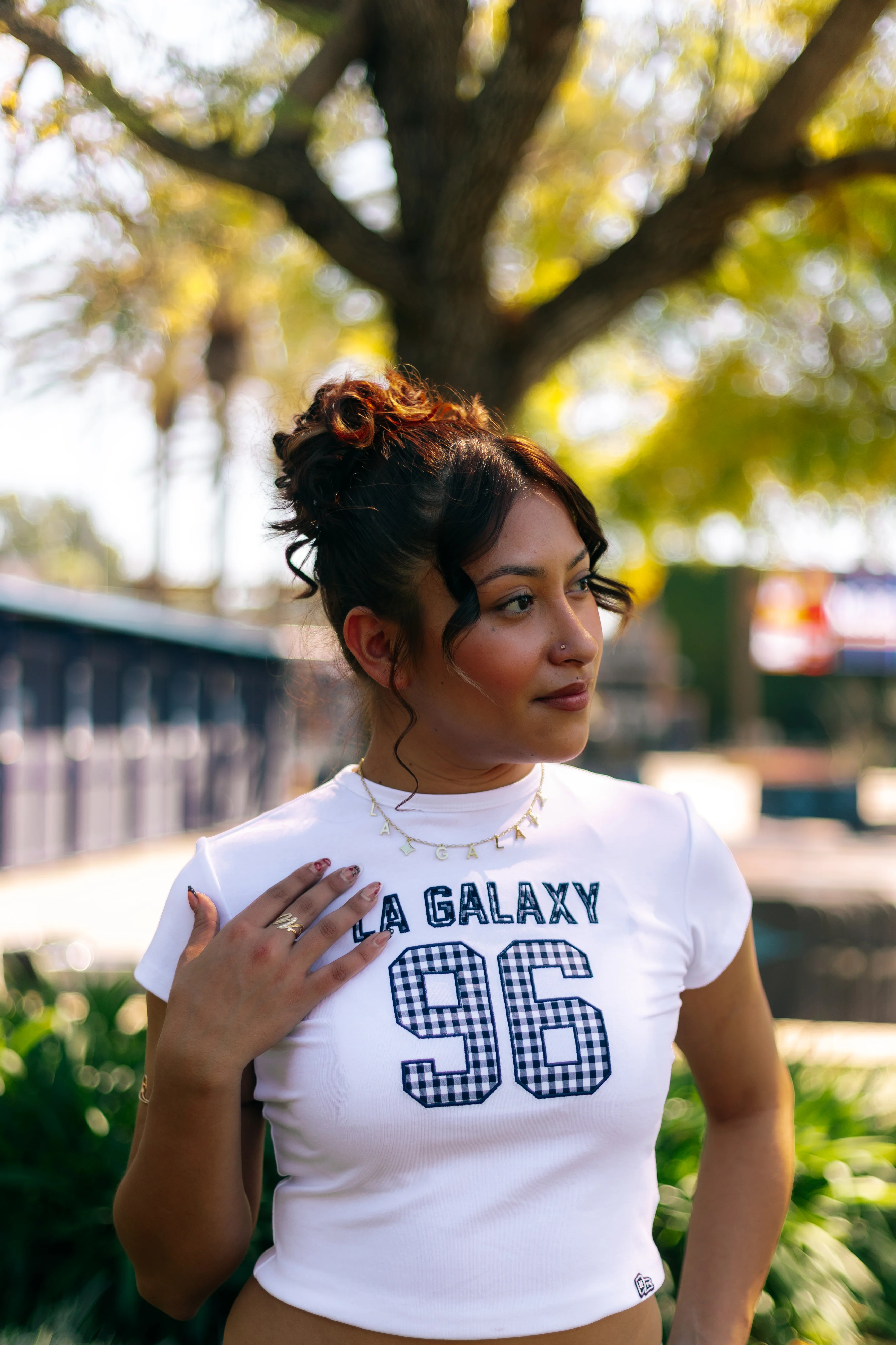 LA Galaxy Women's Hype & Vice Baby White Tee - Image 2