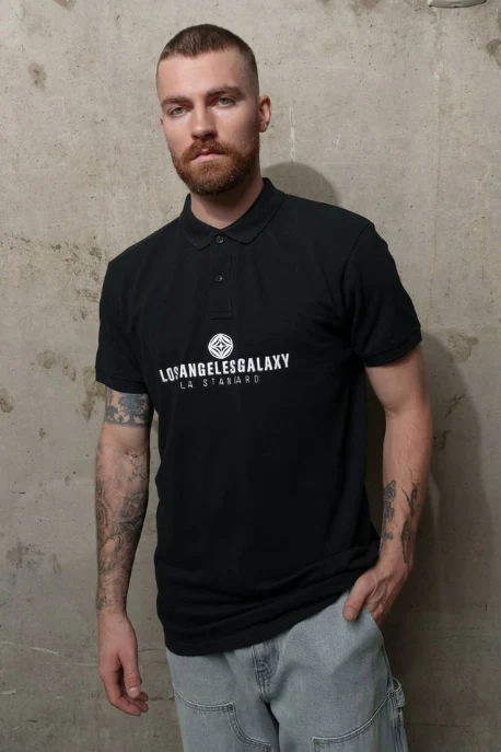 LA Galaxy x LA Standard GLXY Stencil Polo - Black - Image 3