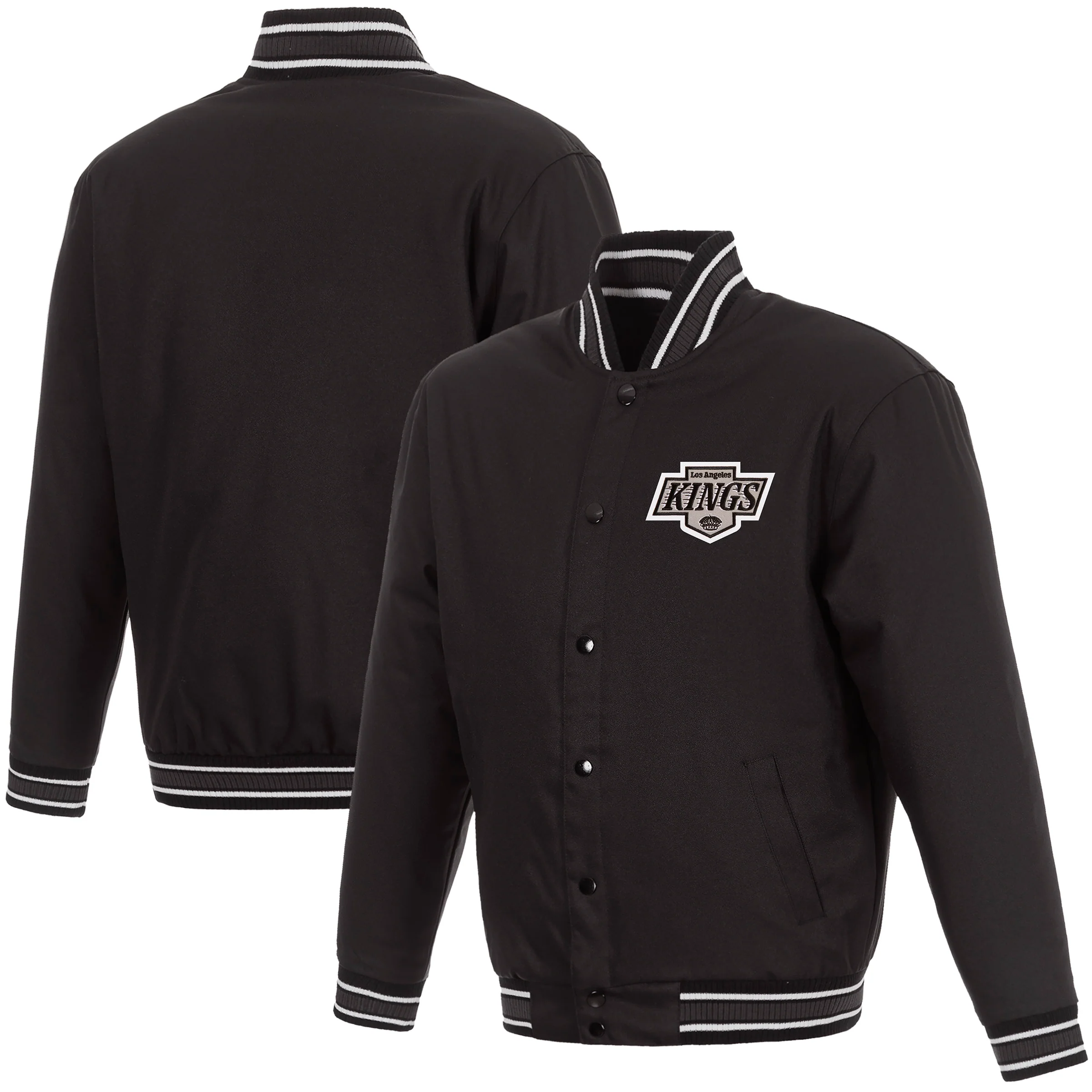 Kings JH Design Front Logo Poly-Twill Black Jacket - Image 4