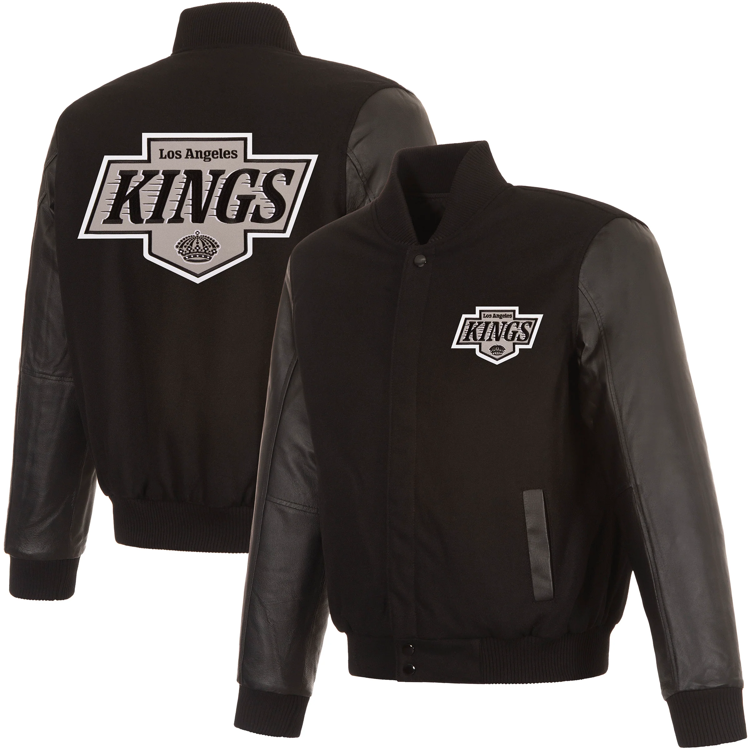 Kings JH Design Wool and Leather Black Sleeve Jacket - Image 4