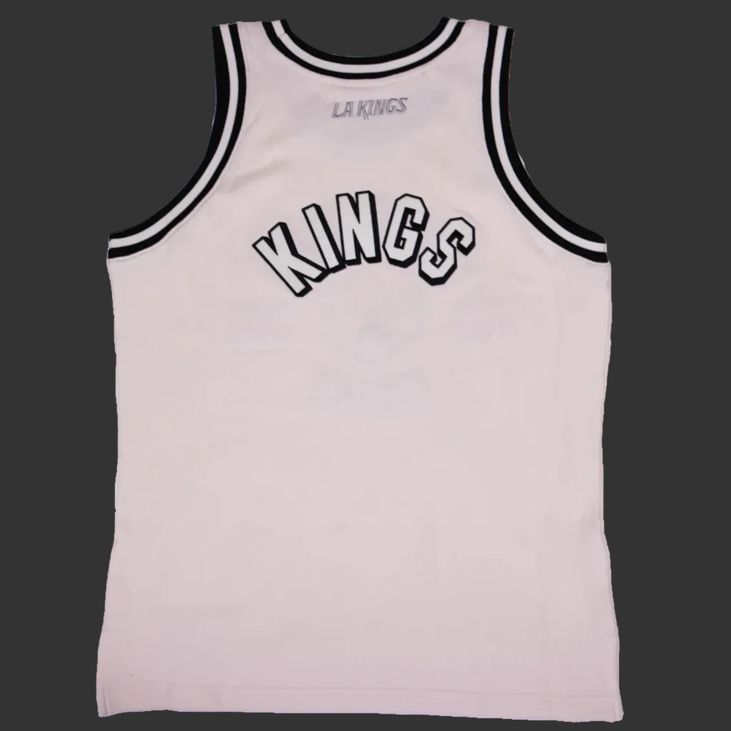 LA Kings Mitchell & Ness Dune Shield Logo Cream Basketball Jersey - Image 2