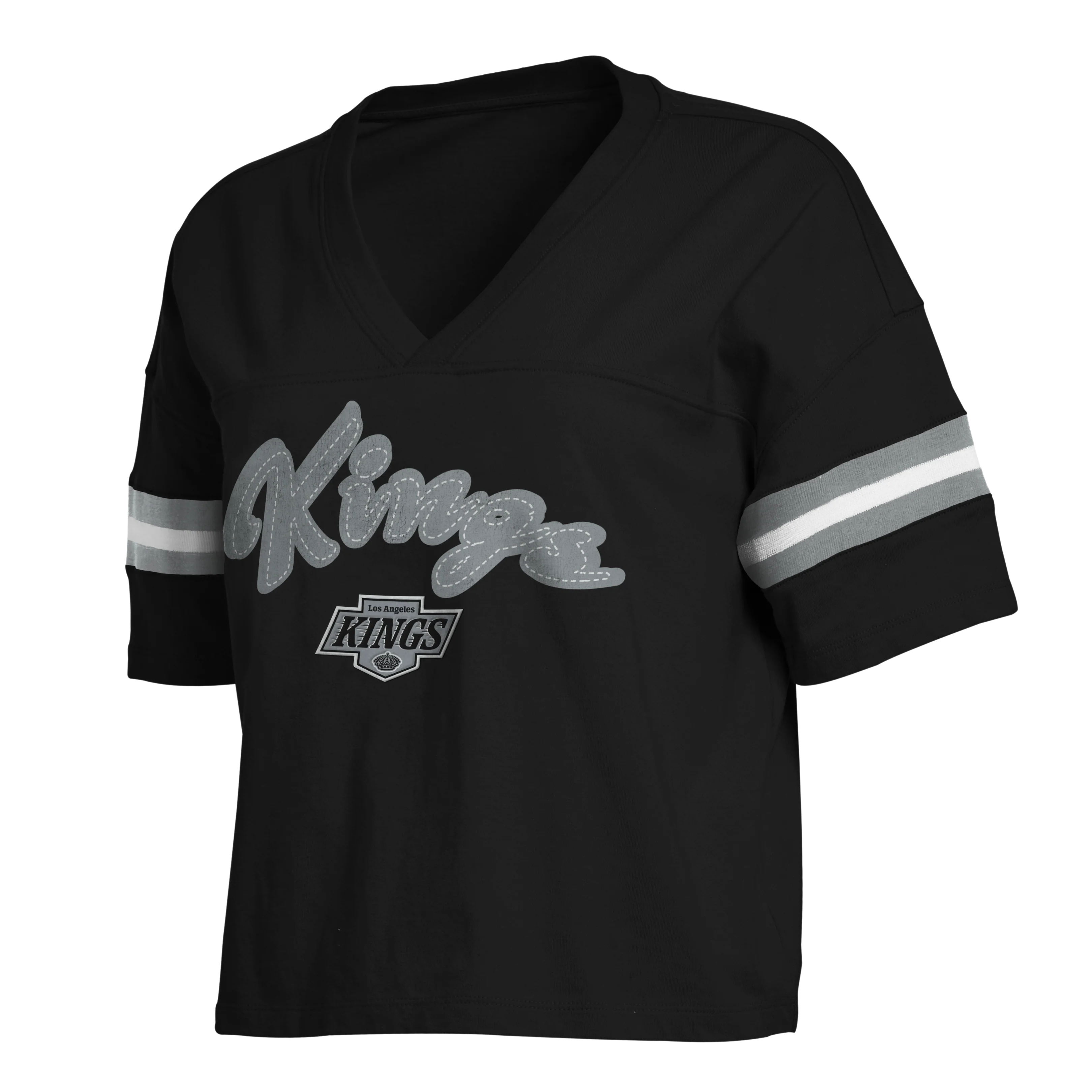 KINGS WEAR BY ERIN ANDREWS COLOR BLOCK V-NECK T-SHIRT - Image 2
