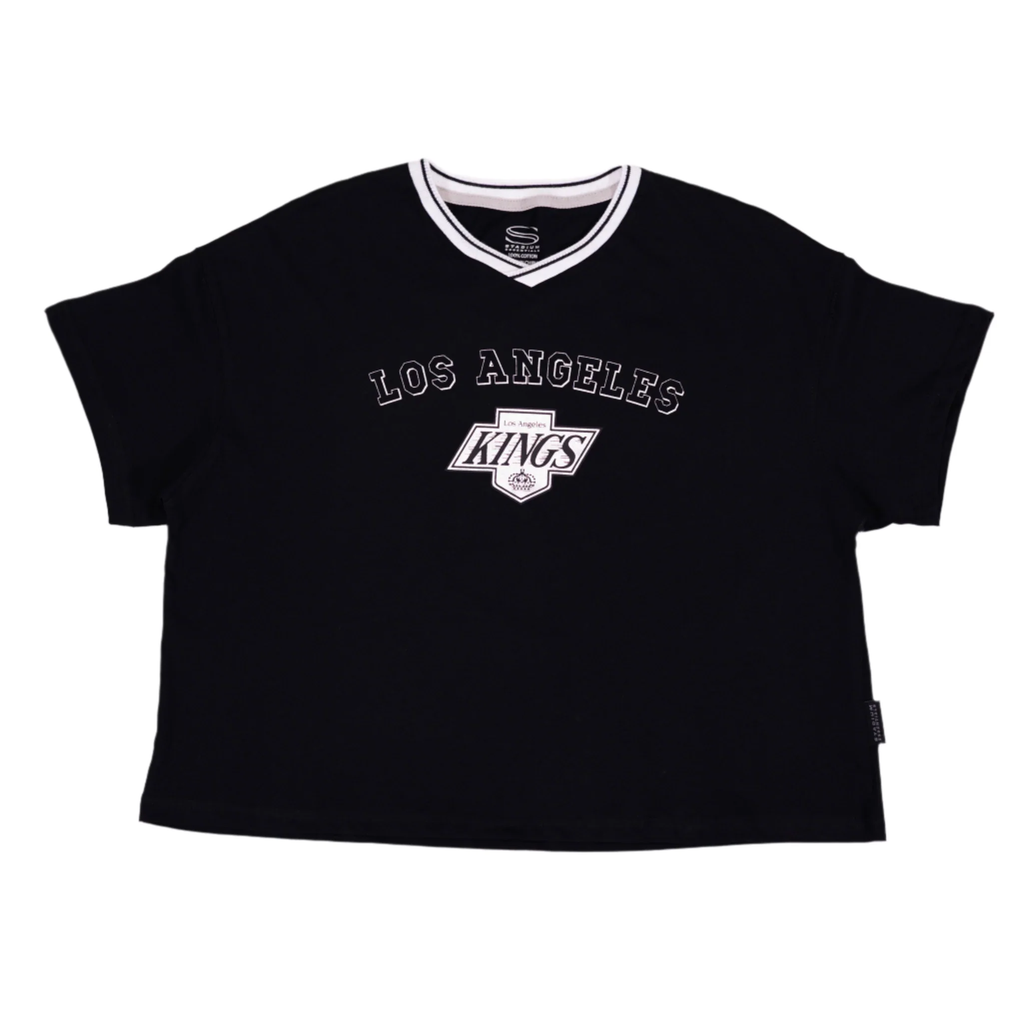Kings Women Stadium Essentials NHL Roar Black Cropped T-Shirt