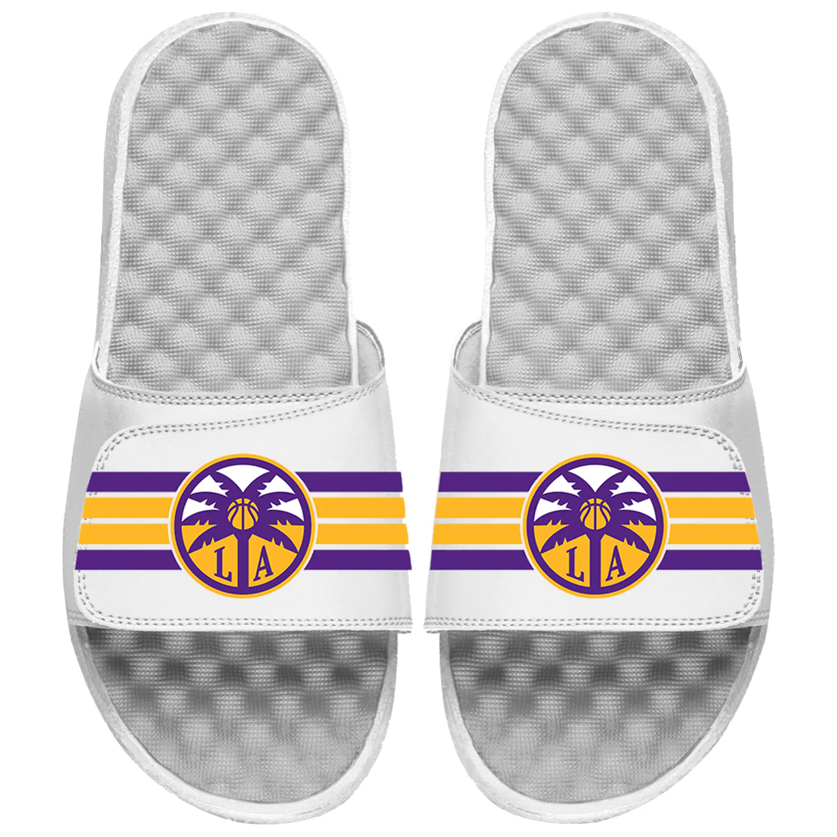 LA Sparks ISlide Varsity Stripes White Slides